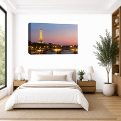 LR Paris Eiffel Tower Wall Art Picture Framed Canvas Print | Ready to Hang | Modern Wall Art for Living Room, Bedroom & Office