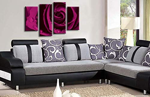 LR Floral Rose Wall Art Picture Grey Purple Flower Framed Canvas Split Panel Print