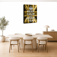 LR Keep Calm Wall Art Picture – Cream & Brown Typography Framed Canvas Print | Ready to Hang | Modern Wall Art for Living Room, Bedroom & Office