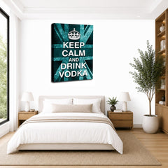 LR Keep Calm Wall Art Picture – Teal & White Typography Framed Canvas Print | Ready to Hang | Modern Wall Art for Living Room, Bedroom & Office