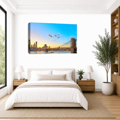 LR New York Skyline Wall Art Picture Framed Canvas Print | Ready to Hang | Modern Wall Art for Living Room, Bedroom & Office