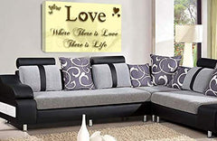 LR Love Quote Wall Art Canvas Cream Brown Framed Home Family Picture Print Ready to Hang