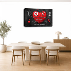LR Love Quote Wall Art Picture – Grey & Red Framed Canvas Print | Ready to Hang | Modern Wall Art for Living Room, Bedroom & Office