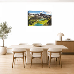 LR Landscape Lake Wall Art Picture – Mountain Framed Canvas Print | Ready to Hang | Modern Wall Art for Living Room, Bedroom & Office