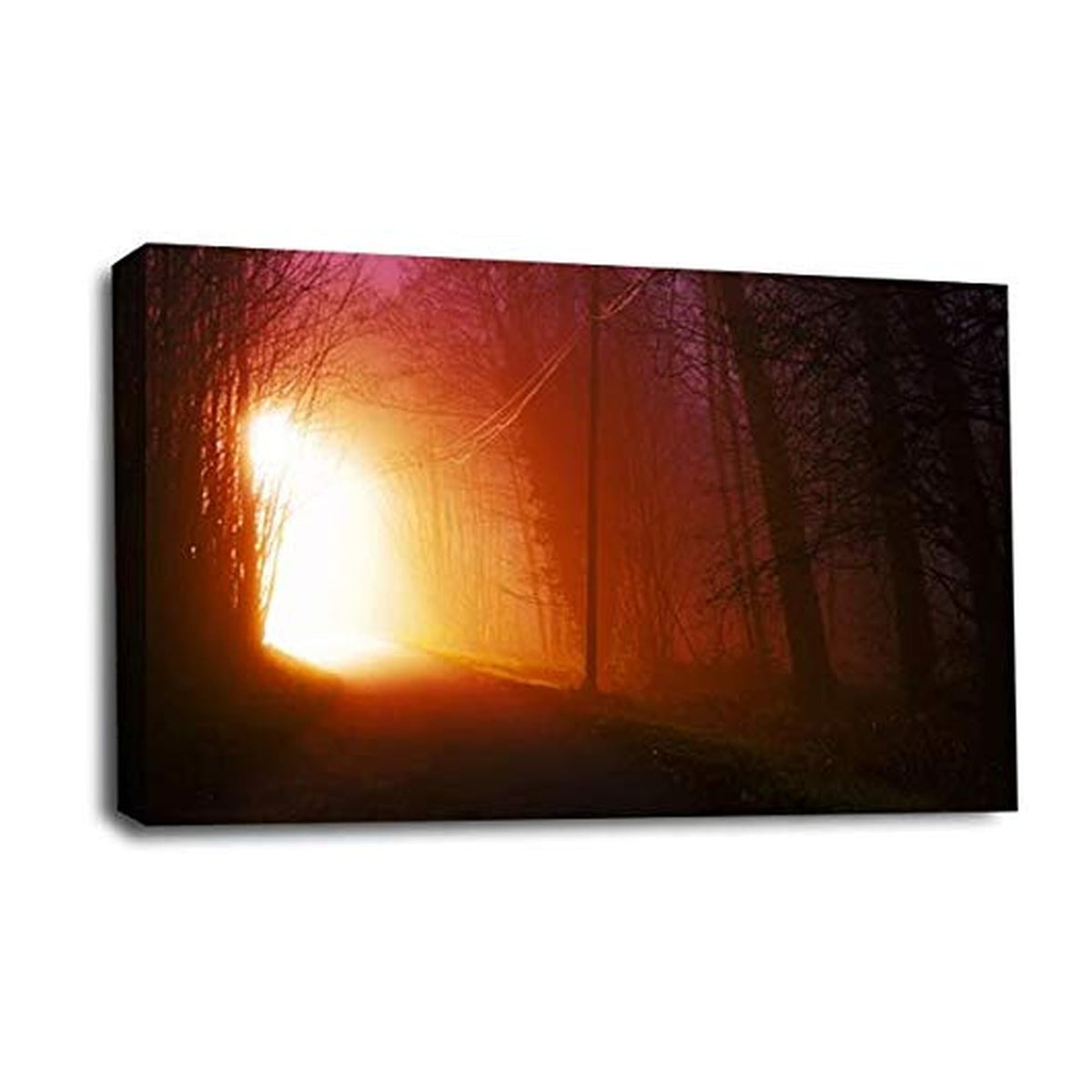 LR Landscape Sunset Wall Art Picture Framed Canvas Print | Ready to Hang | Modern Wall Art for Living Room, Bedroom & Office