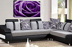 LR Floral Rose Wall Art Purple Canvas Picture Print Flower Framed Panel Ready to Hang