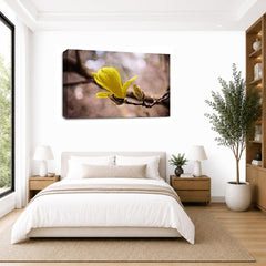 LR Floral Wall Art Picture – Grey, Yellow & White Framed Canvas Print | Ready to Hang | Modern Wall Art for Living Room, Bedroom & Office
