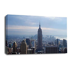 LR New York Wall Art Picture – Skyline Framed Canvas Print | Ready to Hang | Modern Wall Art for Living Room, Bedroom & Office