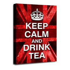 LR Keep Calm Wall Art Picture – Red & White Typography Framed Canvas Print | Ready to Hang | Modern Wall Art for Living Room, Bedroom & Office