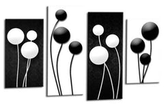 LR Floral Rose Canvas Art Picture Black White Flower Love Framed Split Panel Print