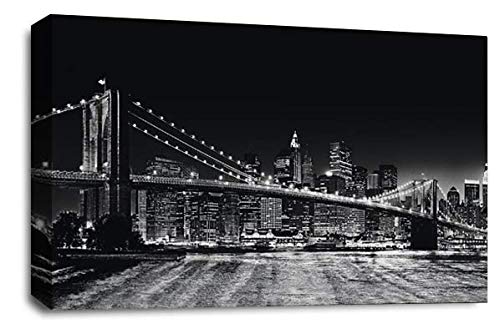 LR New York Wall Art Picture Brooklyn Bridge USA Canvas Print Ready to Hang