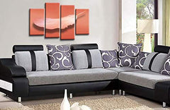 LR Abstract Orange Wall Art Picture Grey White Feather Dream Love Framed Split Canvas Print Ready to Hang