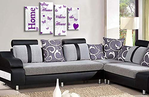 LR Love Quote Home Wall Art Picture Purple White Family Framed Split Panel Print Ready to Hang