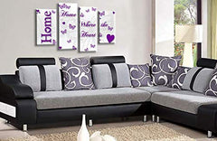 LR Love Quote Home Wall Art Picture Purple White Family Framed Split Panel Print Ready to Hang
