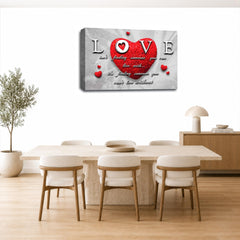 LR Love Quote Wall Art Picture – Grey, Red & Powder Grey Framed Canvas Print | Ready to Hang | Modern Wall Art for Living Room, Bedroom & Office