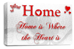 LR Home Love Quote Wall Art Canvas Red White Framed Family Picture Print Ready to Hang