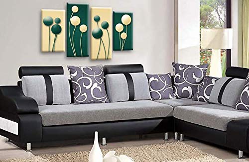 LR Floral Rose Canvas Art Picture Green Cream Flower Love Framed Split Panel Print