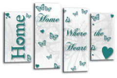 LR Love Wall Art Print Teal White Family Home Quote Framed Split Panel Picture Ready to Hang